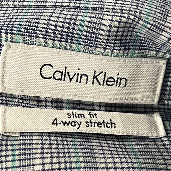 Calvin Klein Slim Fit 4 Way Stretch Mens Button Down Long Sleeve Shirt - Picture 5 of 6